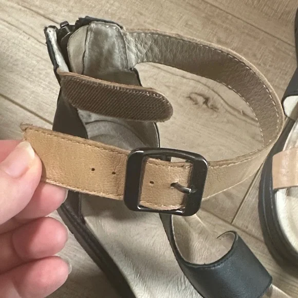 Jambu Black and Tan Strappy Ankle-Buckle Sandals - Picture 3 of 14